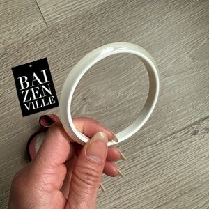White Resin Bangle Bracelet